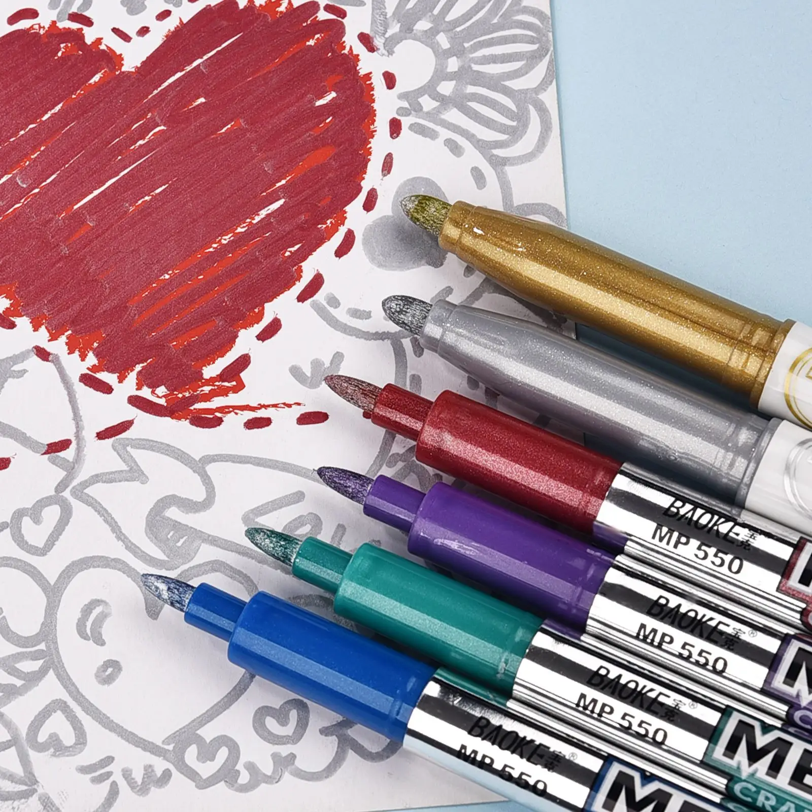 

6 Colors Metal Waterproof Paint Pen DIY Resin Glue Stroke Drawing Tool Permanent Marker Craft Pen Coloring Colored Marker Pen