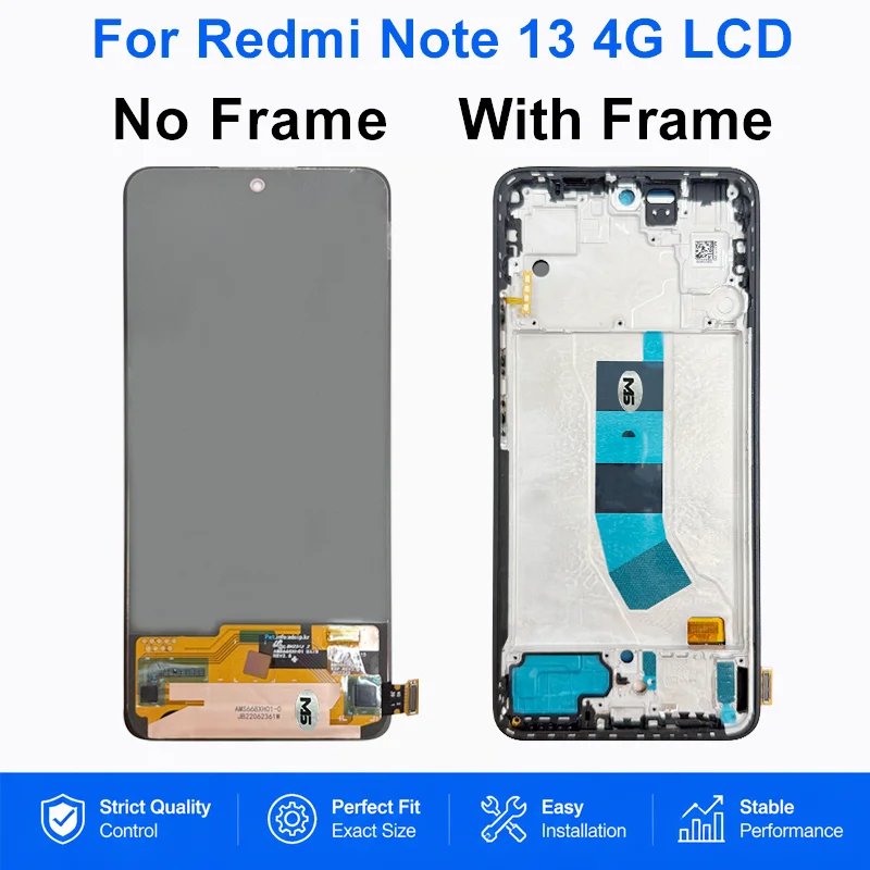 6.67'' Super AMOLED LCD For Xiaomi Redmi Note 13 5G Display Touch Screen Digitizer For Redmi Note 13 4G Screen Replacement Parts