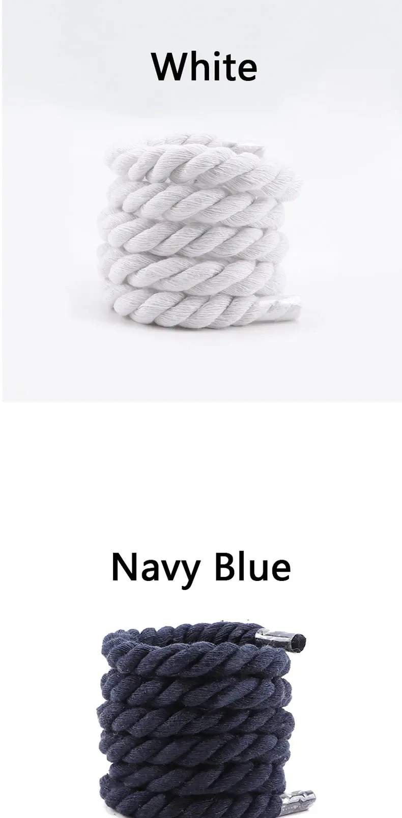 Neue Runde Dicke Seil Schnürsenkel Mode Leinwand Schuhe Spitze 10 MM Breite Baumwolle Schnürsenkel Zubehör Shoestring Unisex – Detail 8