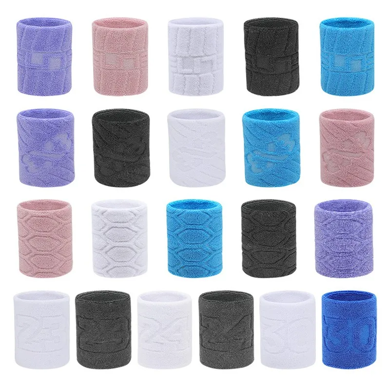 1 Pair Cotton Elastic Wristband Support Basketball Wrist Brace Wraps Adults Kids Gym Fitness Badminton Tennis Sweat Absorption