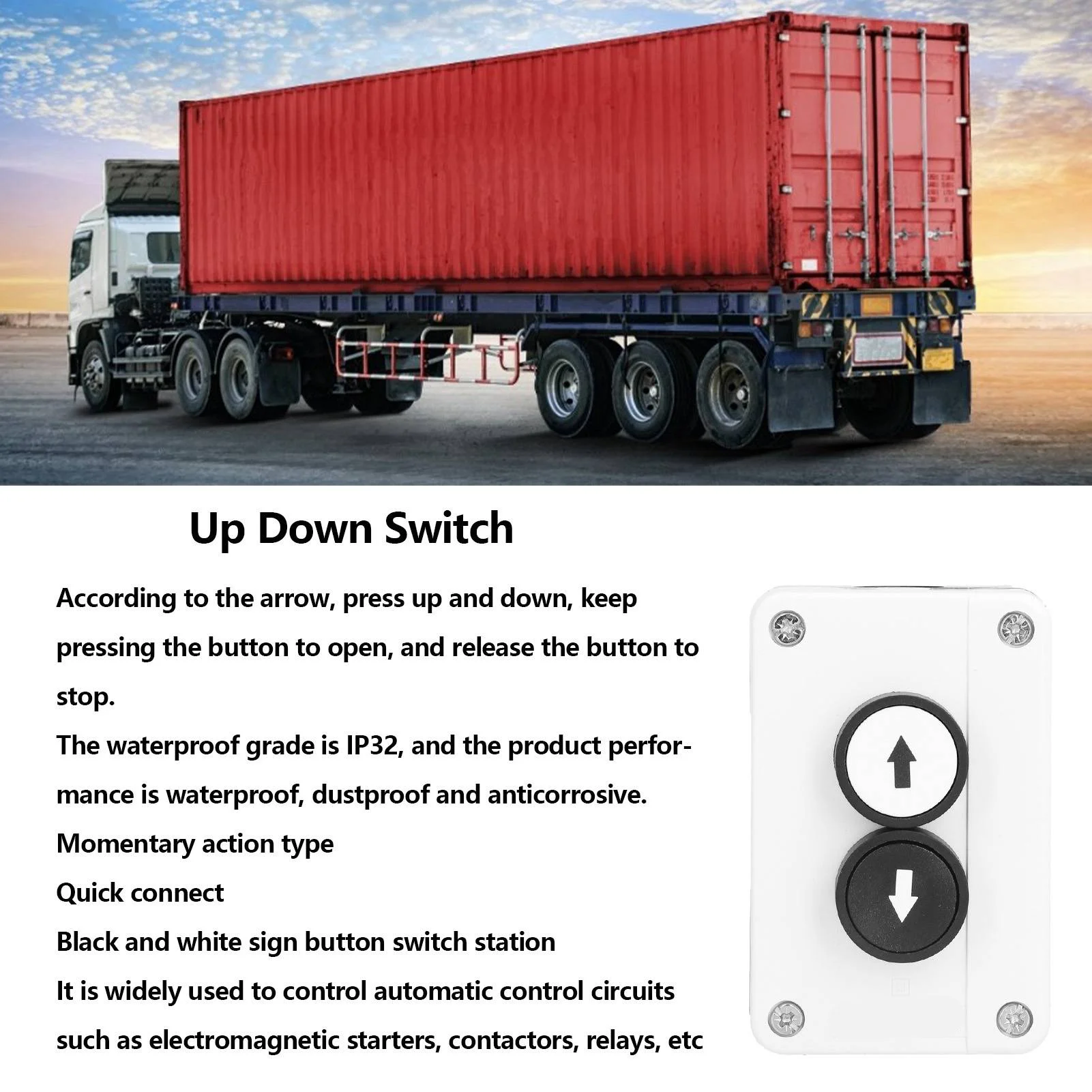 Push Button  Station Up Down Arrow Roller Door Truck Tail Lift  Box Station Button