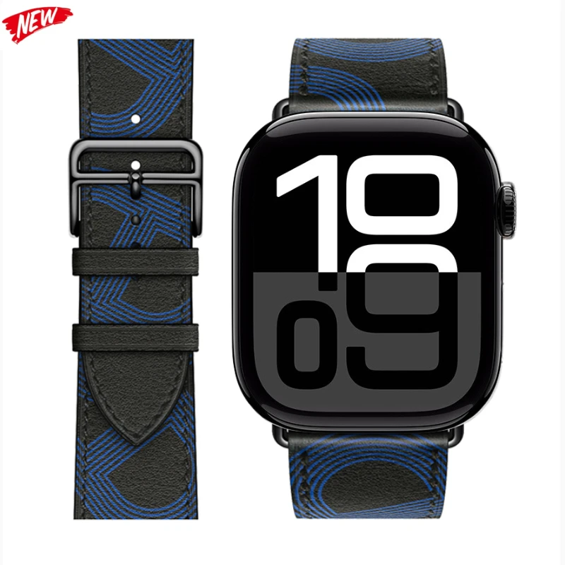 Correa de cuero para Apple watch Ultra, pulsera texturizada de 49mm, 10mm, 46mm, 42mm, 9, 8, 7, 45mm, 41mm, iWatch 6, 5, 4, SE, 44mm, 42mm, 40mm