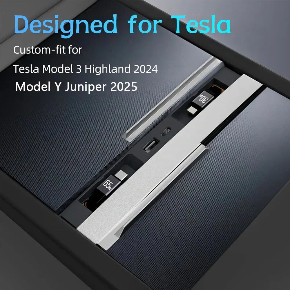 

USB Hub Tesla Model Y 2025 Juniper Model 3 Highland Center Console Fast Charger Interior Accessories MultiPort Upgraded Docking