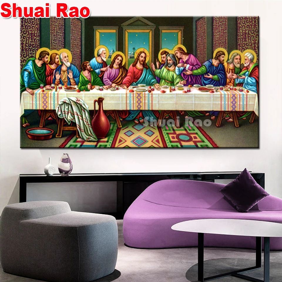 5d Last Supper Diamond mosaic Jesus Christian Full round diamond Embroidery square Diamond painting cross stitch religion decor