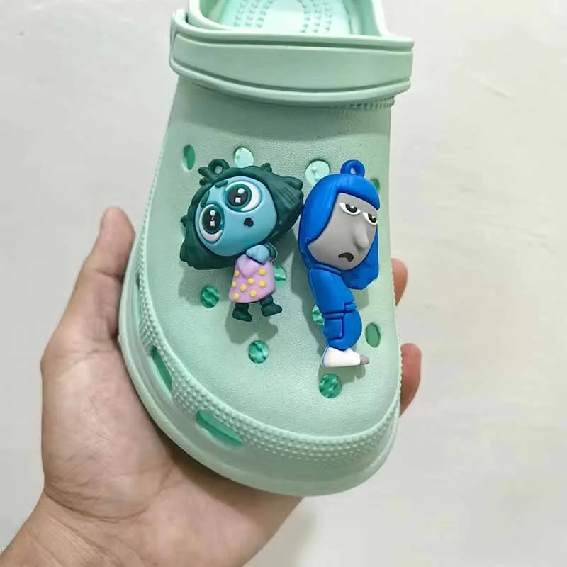 MINISO Disney Inside out 2 Shoe Charms Mini 3D Dolls Cartoon Clogs Accessories Joy Anxiety Anger Sadness Creative Children Gifts