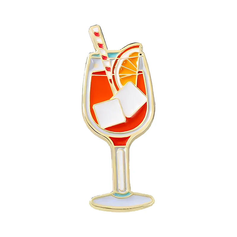 Cartoon Juice Cup Pins Cute Enamel Fruit Drink Beverage Brooch On Backpack Clothes Lapel Badge Metal Pin Friends Gifts