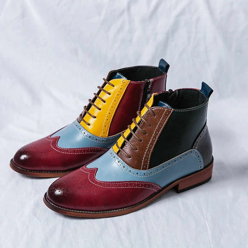 الذهبي الشتلة تشيلسي أحذية الرجال أزياء الترفيه الرجال التمهيد خليط الأحذية الجلدية الشقق عارضة الأعمال الأحذية