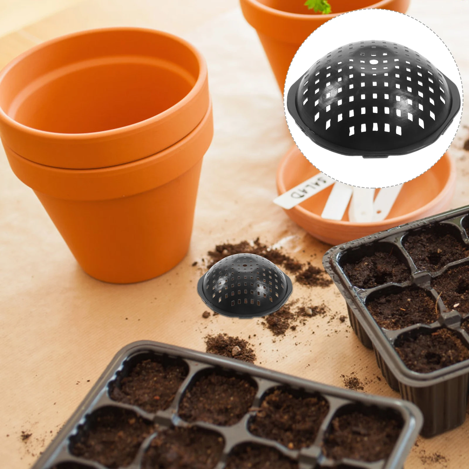 

50 Pcs Flowerpot Spacer Planter Bottom Pad Mesh for Hole Net Indoor Pots Nottom Grid Mat Potted Pads Plants Inserts