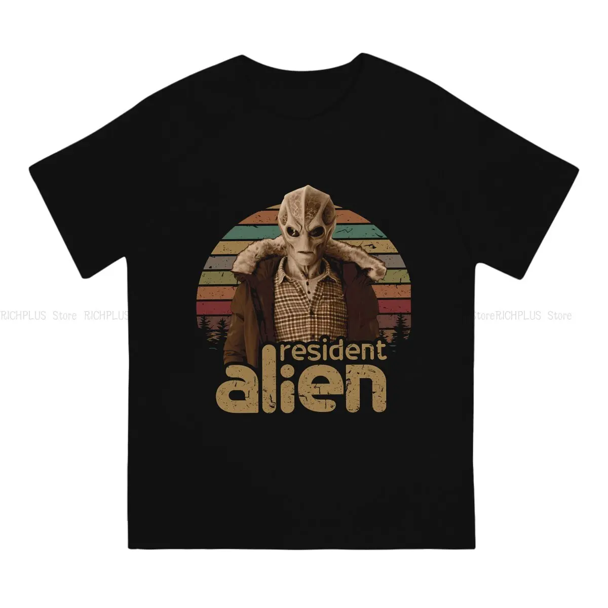 Resident Alien TShirt Retro SEXY BEAST Basic Polyester T Shirt Homme Men Tee Shirt Printing Trendy