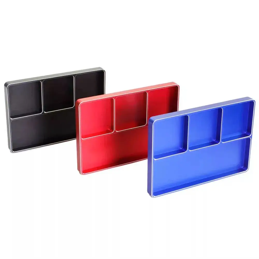 1 PCS Metal Matte Magnetic Screw Tool Storage Box, RC Car Screw Tray, Suitable for RC Model Cars, RC Aircraft and RC Boats