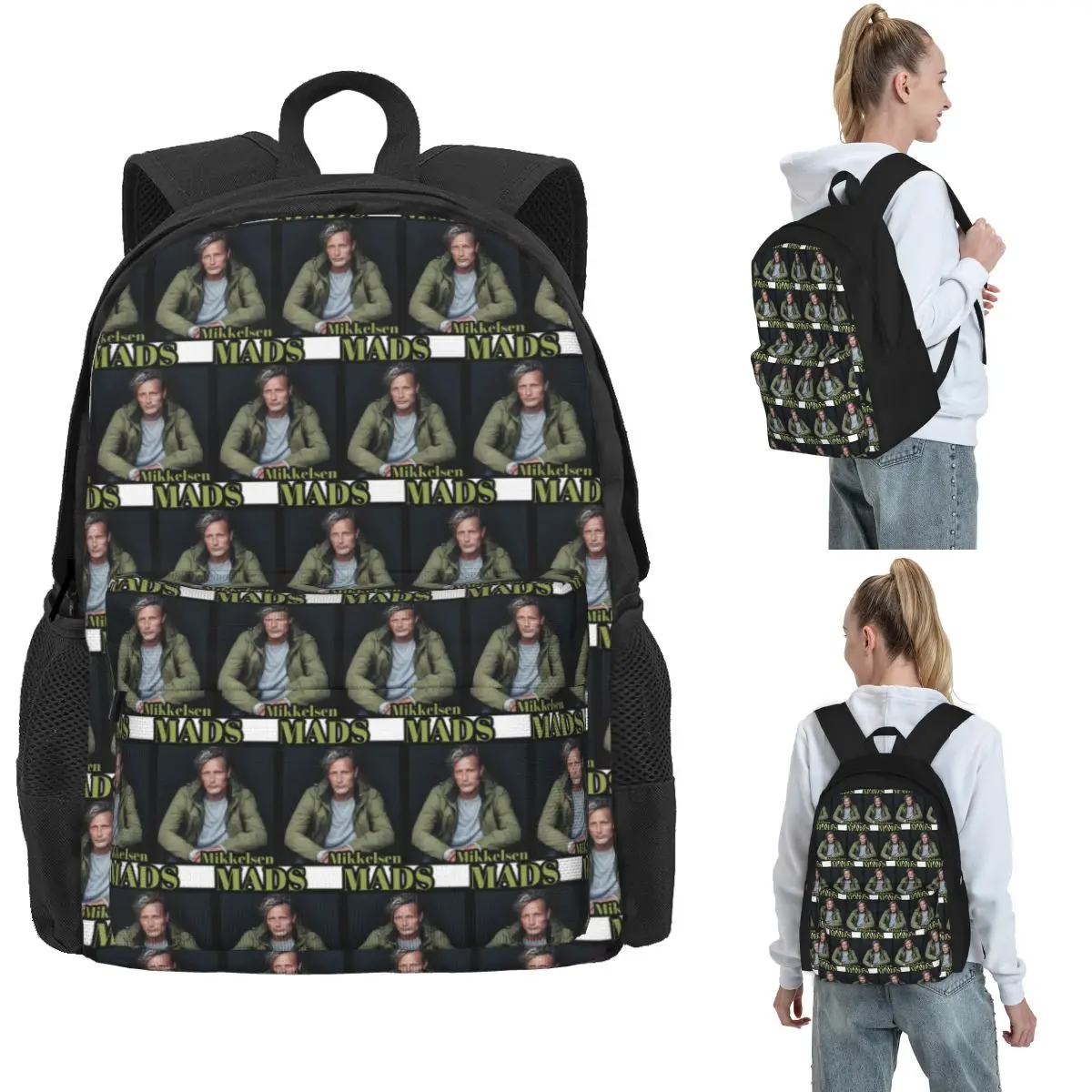

Mads Influential Mikkelsen Backpack Hot Sale Daypack Large Capacity Kids BookBag School Bag Shoulder Bags for Men Women