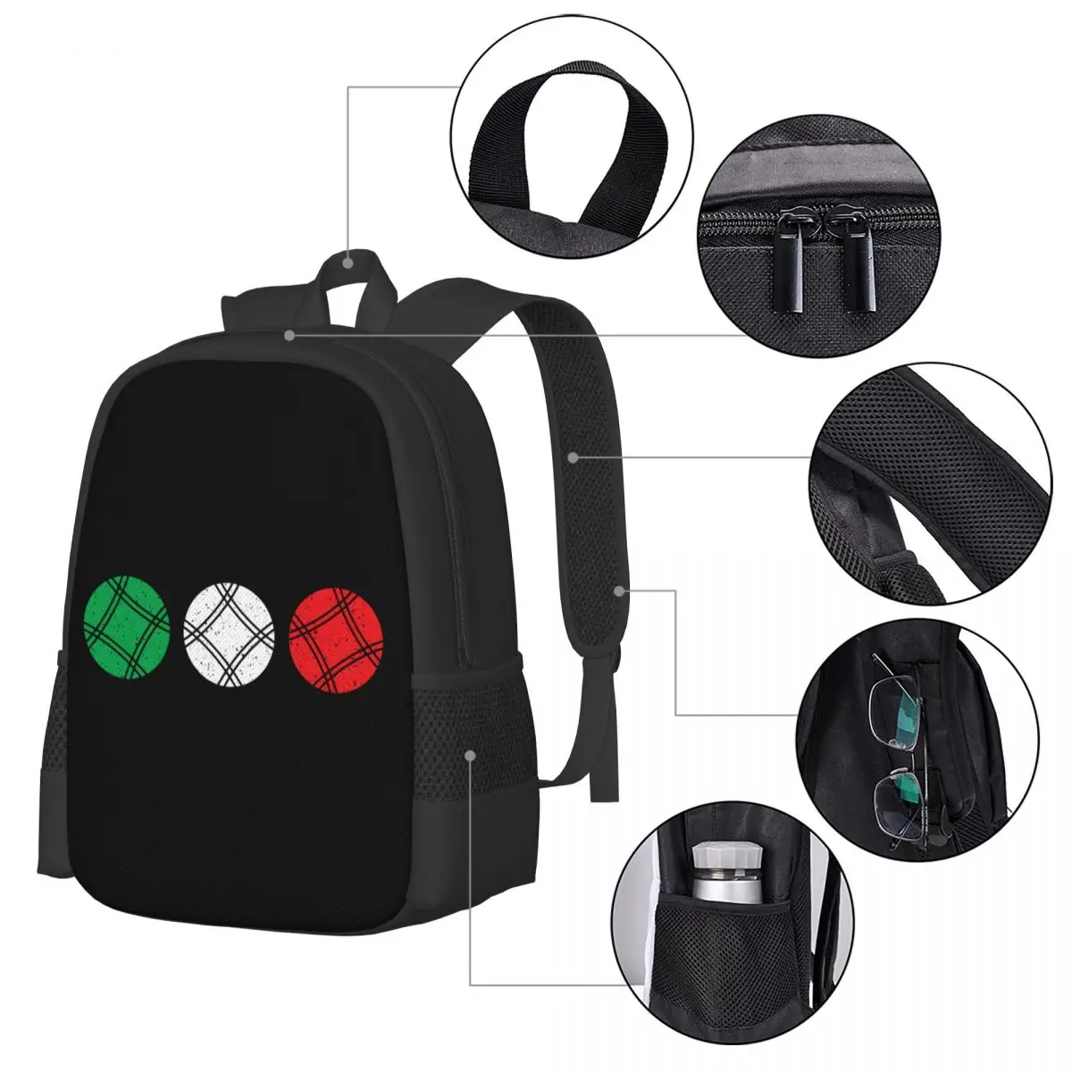 Cool bocce design - bocce petanque boules player  Collaboration Backpack Large Capacity Cute Foldable  Clothes Backpacks