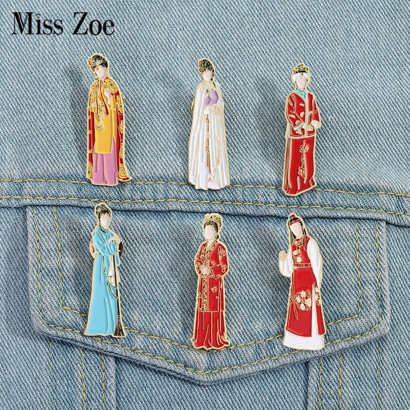 

Dream of the Red Chamber Enamel Pins Custom Characters Of Famous Books Brooches Lapel Badges Clothes Jewelry Gift for Friends