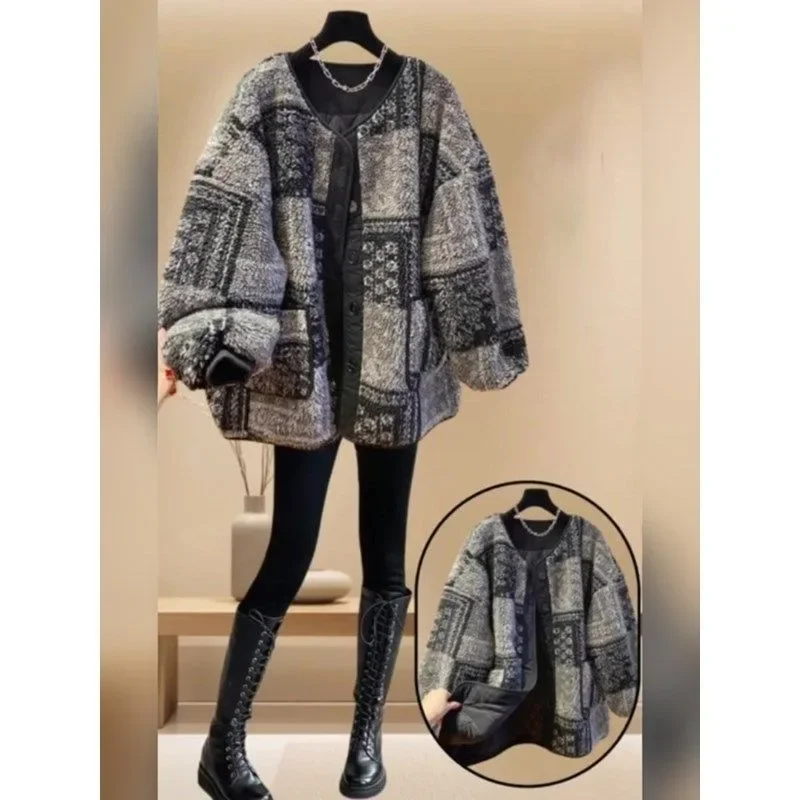 Temperament Socialite Wind Winter High-grade Sense Lamb Wool Coat Loose  Rich Daughter Wear High Quality High Appearance Level