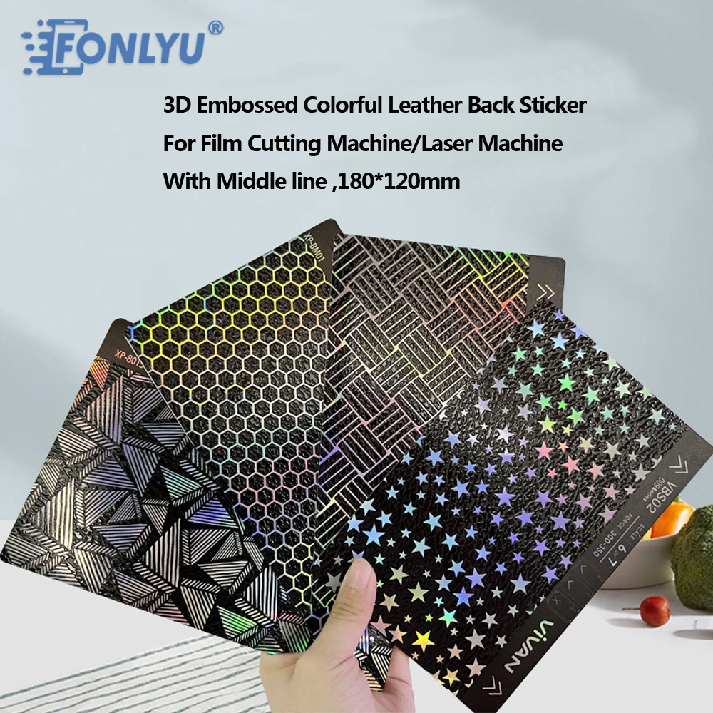 

FONLYU 3D Shiney Embossed Leather Back Protective Film Phone Back Cover For Smartphone Skin Cutting Machine For Tuoli Devia 50pc