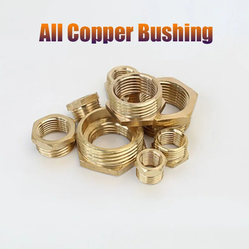 2 Pc Brass Hex Bushing Reducer Pipe Fitting 1/2 1/3 2/3 4-6/G1 To M Threaded Reducing Copper Water Gas Adapter Coupler Connector