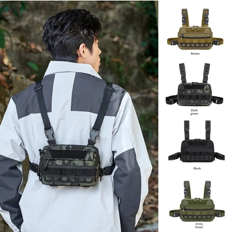 

Сумка-жилет для рыбалки на открытом воздухе, камуфляжные рыболовные приманки, универсальные снасти, нагрудные сумки, мужская поясная сумка для альпинизма, кемпинга, пешего туризма, охоты