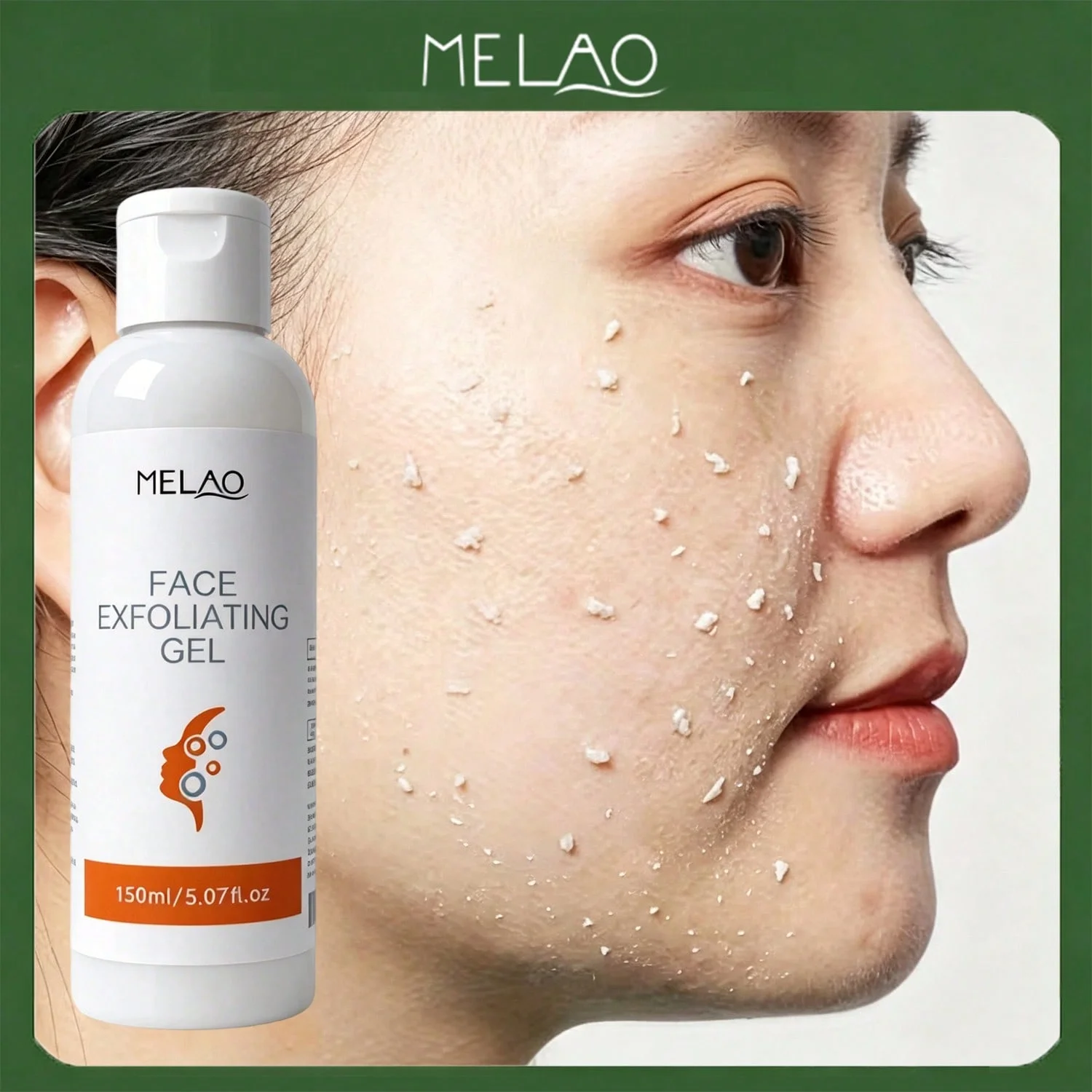 MELAO Face Exfoliating Gel - Gentle Scrub for Dead Skin & Blackhead Removal, Deep Cleansing Exfoliator for Smooth Glowing Skin