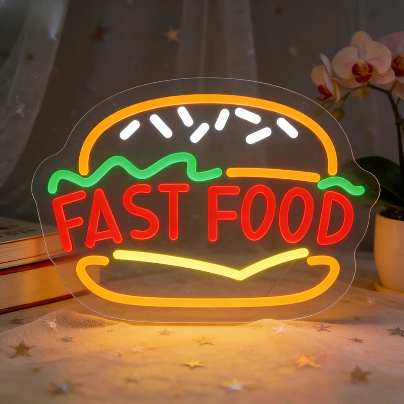 Commercial Kitchen Windows - Fast Food Burger Neon Tabela Sanatı,