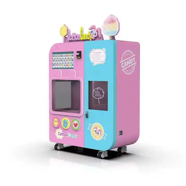Commercial Automatic Cotton Candy Vending Device Electric Sugar Floss Making Vending Machine for Retail Venue