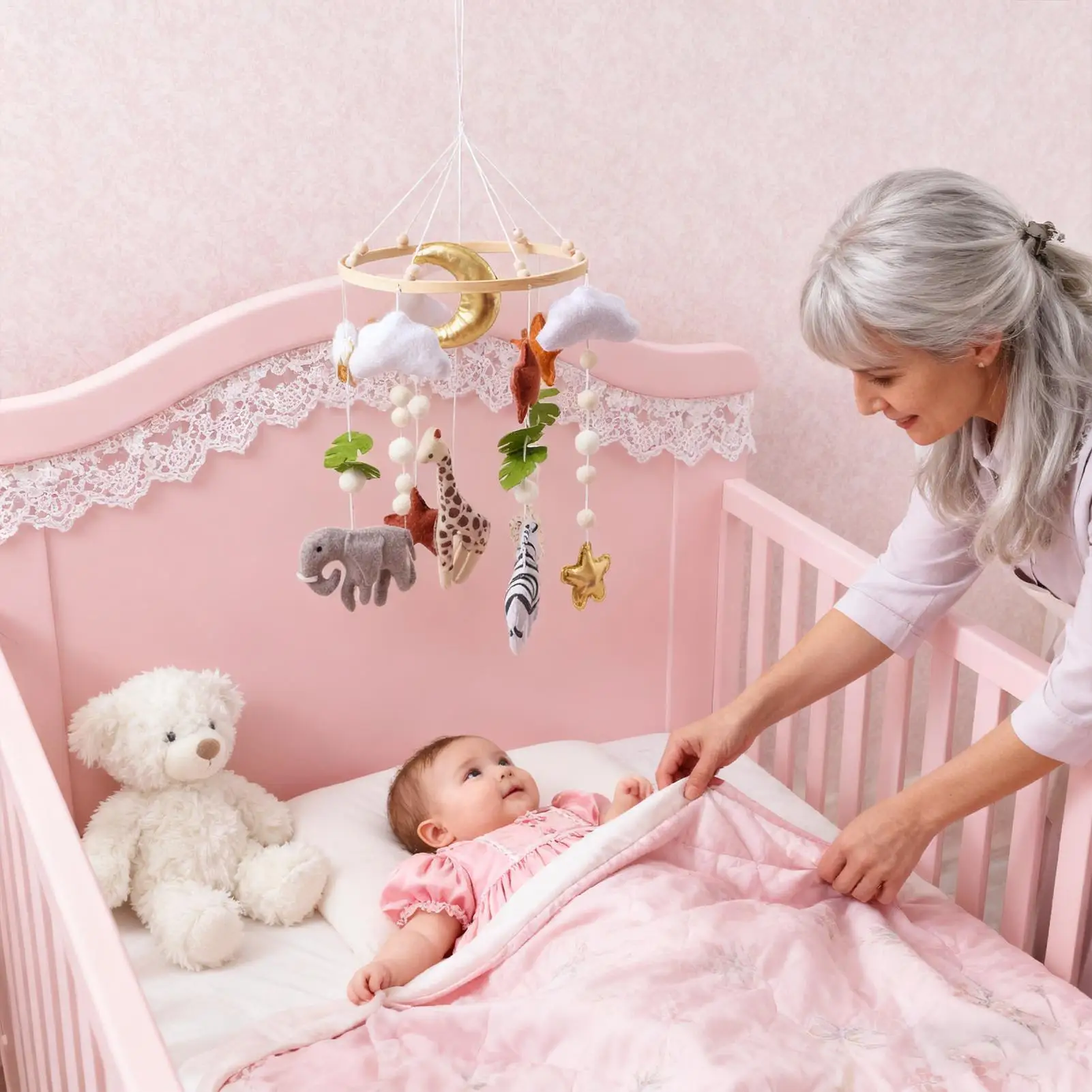 Babybedje Mobiel Grappig Handgemaakt Kinderkamer Decor Babybedje Mobiel Ophangbaar Speelgoed Voor Kalmerende Ontwikkeling Spelen Entertainment Jongens