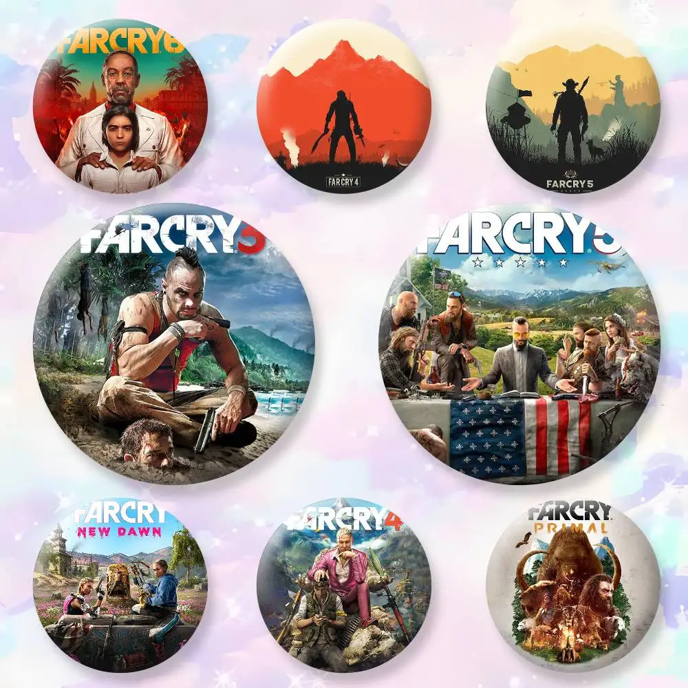 

GameThrilling Open World f-Far Crys Button Pins Backpack Clothing Decor Brooch Badge Jewelry Gifts for Kids