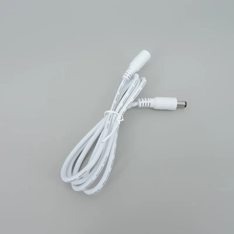 10x 1/1.5/3/5m branco dc macho para fêmea jack conector de fonte de alimentação cabo 22awg 3a extensão cctv cabo adaptador 12v 5.5x2.1mm