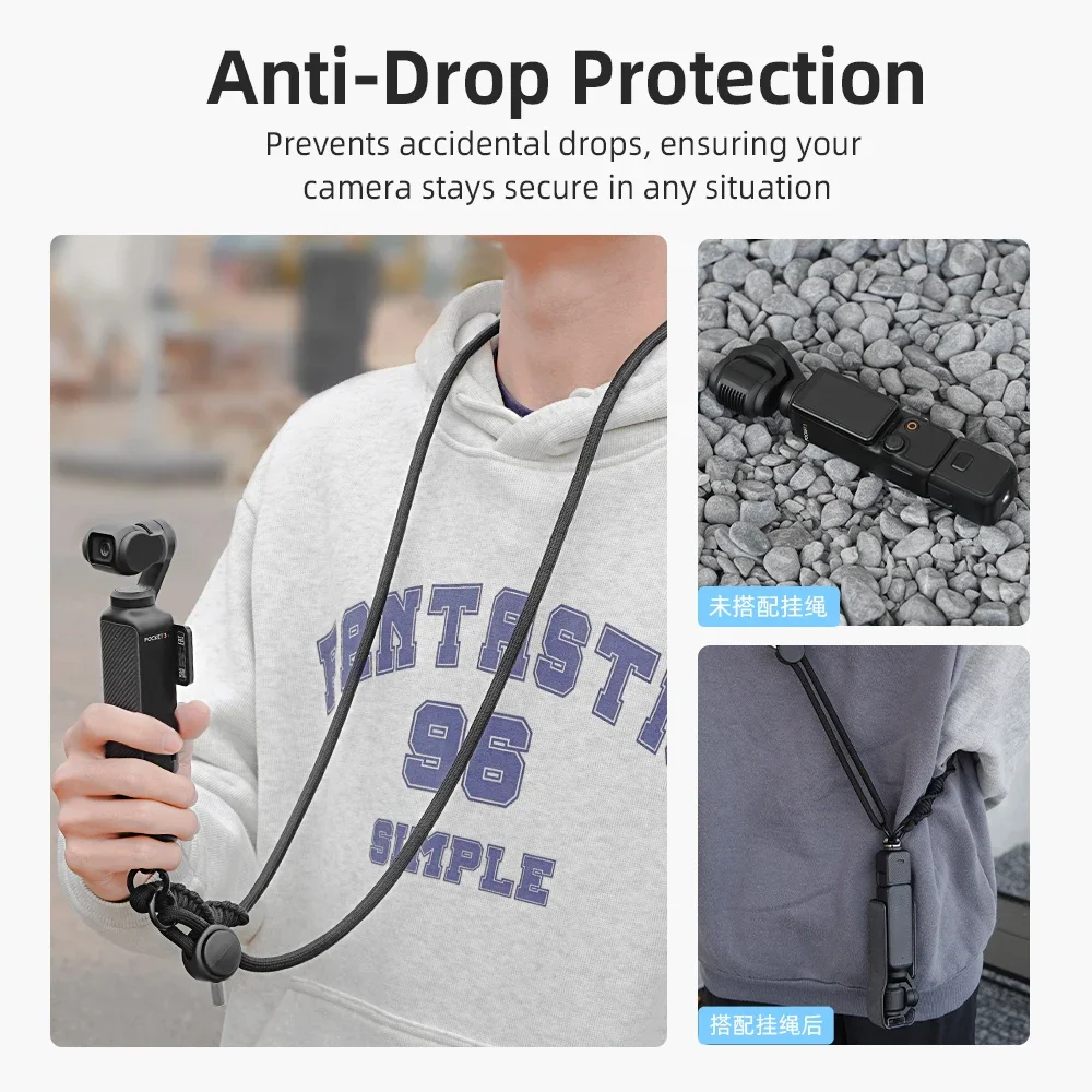 Neck Strap for DJI Osmo Pocket 3 Adjustable Cord Lanyard Strap Crossbody Necklace Hanging Rope Anti-Lost Accessories