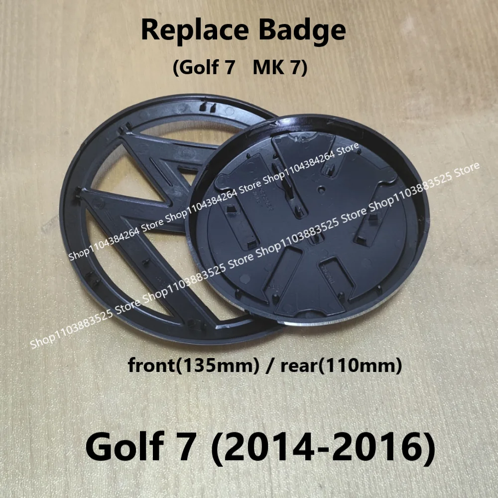 

2pcs Replacement Badge Car Front Bonnet Grill Rear Trunk Emblem Logo Replacement Badge For Golf 7 MK7 2014 2015 2017 2016