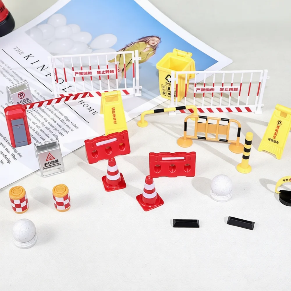 Simulation Road Traffic Accessory Miniature Parking Lot Marker Barrier Fence Model For Diorama Landscape Building