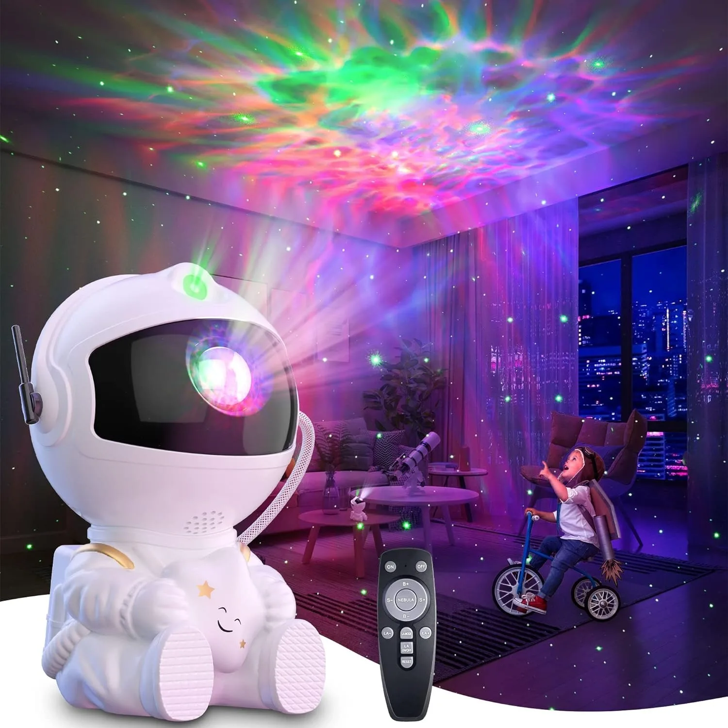 Galaxy Star Projector LED Night Light Starry Sky Astronaut Porjectors Lamp For Decoration Bedroom Home Decorative Children Gifts