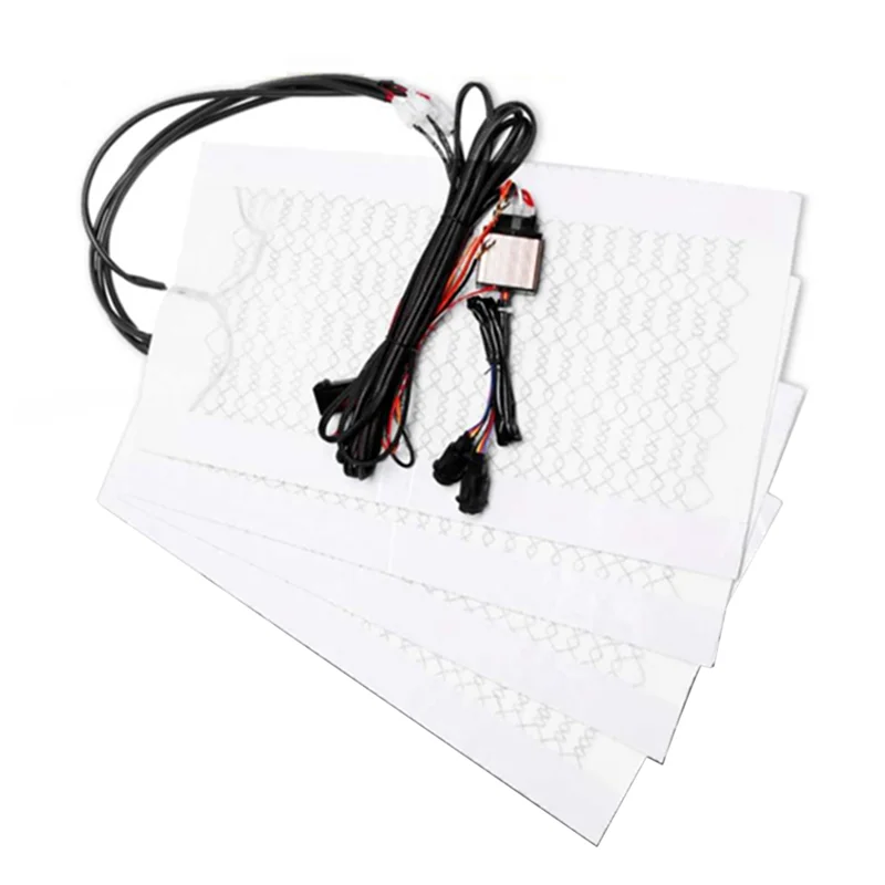 車用ユニバーサルカーボンファイバー加熱シートパッド,ヒーター,6レベルラウンドスイッチ,12V,冬用