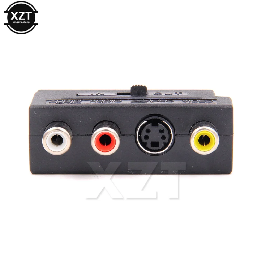 سكارت ذكر إلى 3 RCA أنثى AV محول الصوت والفيديو محول للتلفزيون و VCR ، موصل مطلي بالذهب ، ساخن ، 21Pin