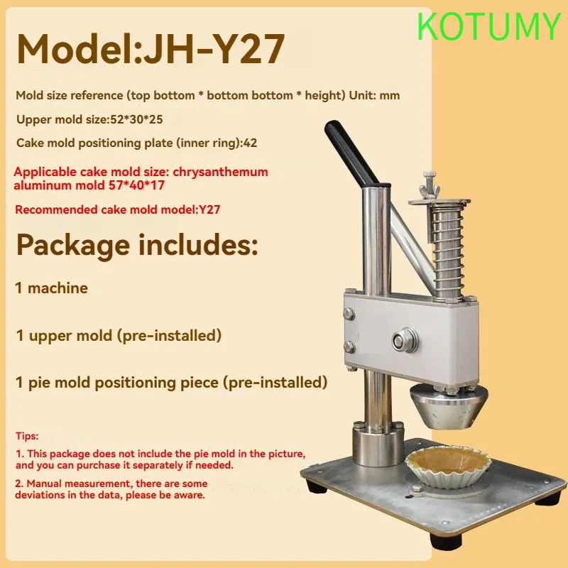 Commercial Tartlet Forming Machine Manual Egg Tart Maker Baking Press Shape Machine Stainless Steel Snack automate