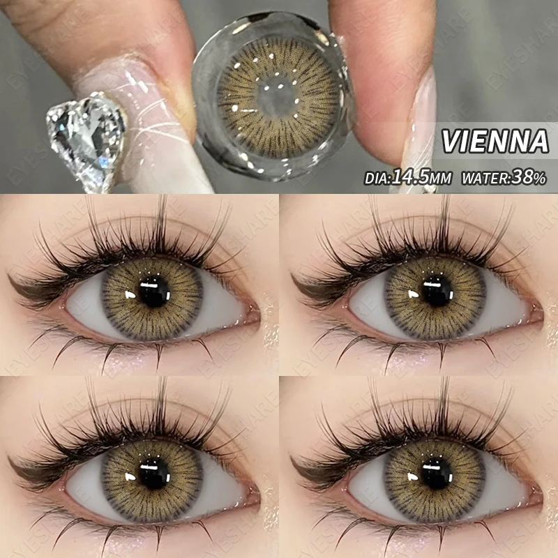 EYESHARE 1 Pair New Fashion Blue Color Contact Lenses for Eyes Natural Brown Eyes Contacts Lenses Yearly Gray Colorful Eyes Lens