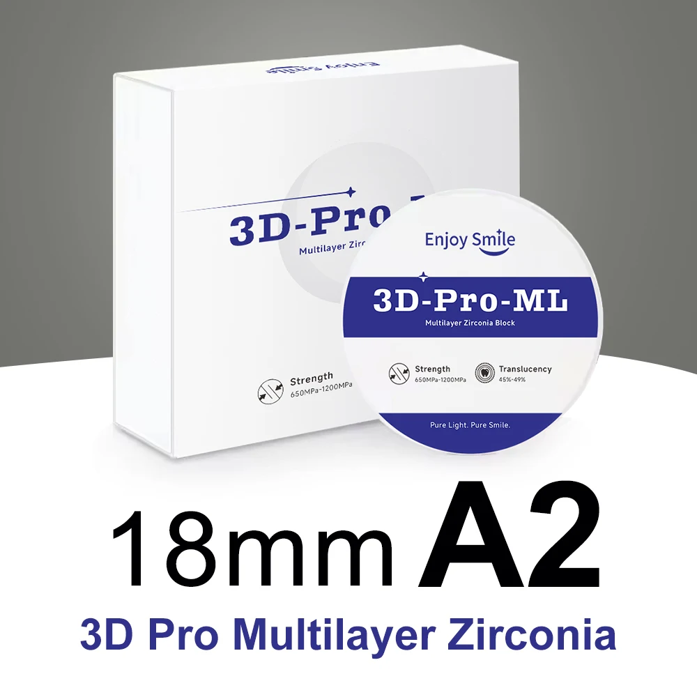 

98mmX18 A1 A2 A3 3D Pro Multilayer Zirconia Blocks Dental Laboratory disc disk block CAD CAM Dental laboratory High translucent