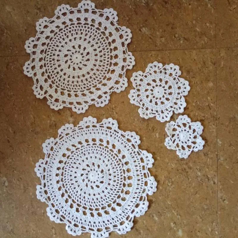 Table decoration and accessories flower cotton table place mat Cloth crochet Handmade placemat Christmas coaster wedding kitchen