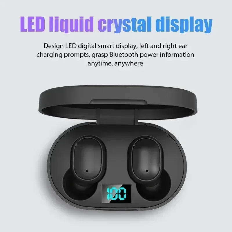 TWS E6S Bluetooth Earphones Wireless Bluetooth Headset Noise Cancelling Headsets With Microphone Headphones For phone image 3