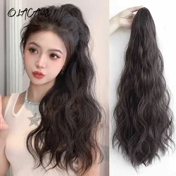 Syntheitc Long Wavy Curly Claw Ponytail Clip On Ponytail Extension Natural False Ombre Pink Straight Lolita Ponytail Hair