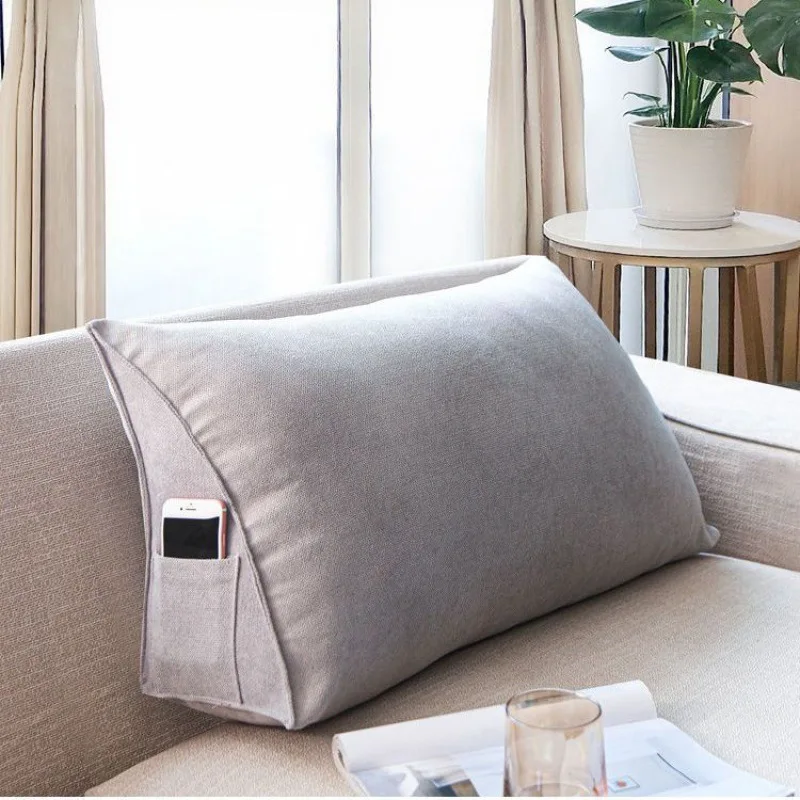 Office Sofa Bedside Back Cushion Cover Triangle Pillowcase TV Reading Lumbar Cushion Comfort Soft Bed Rest Decor Pillow Covers