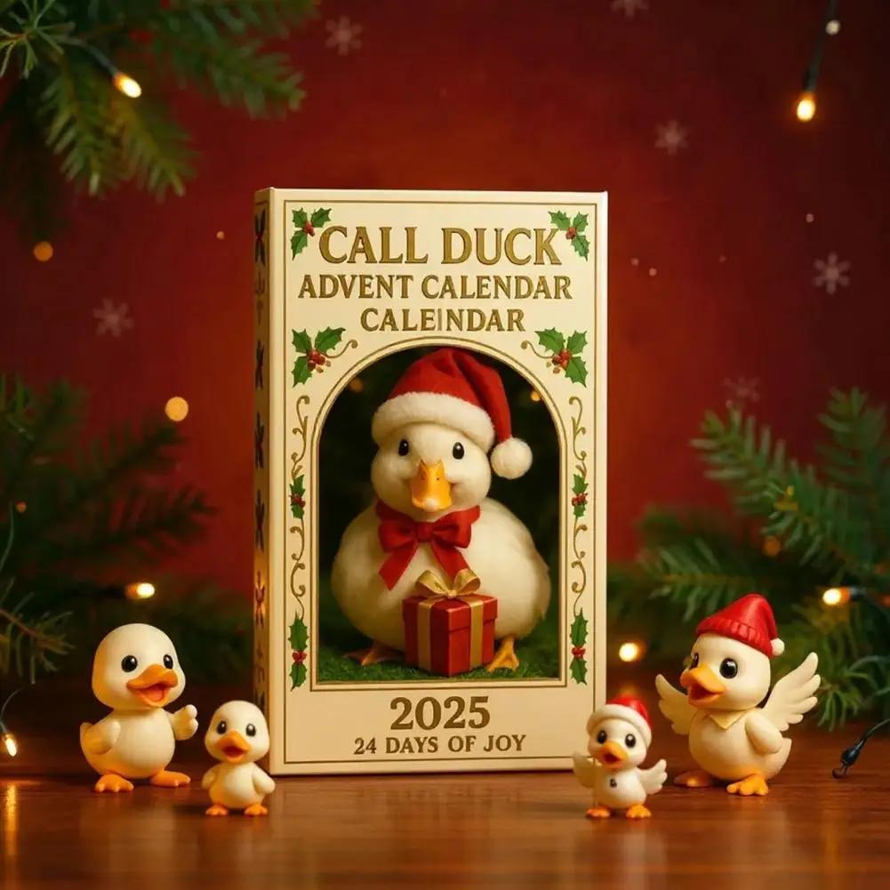 Detaillierte Entenfiguren, Fußballspieler-Enten-Dekoration, Weihnachts-Countdown-Dekoration, Anruf, Ente, Adventskalender 2025, mit für den Baum