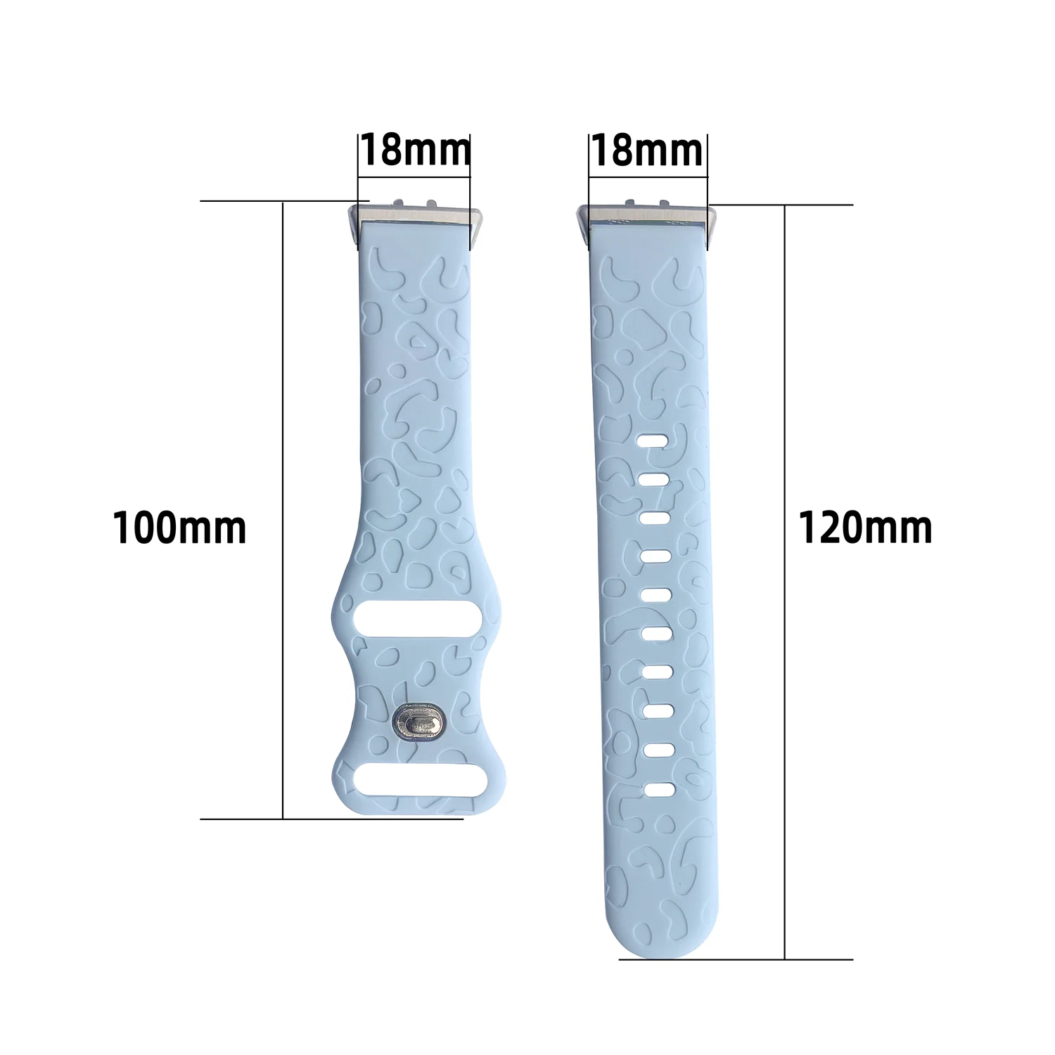삼성 갤럭시 핏 3 SM-R390 시계 밴드 스트랩, 레오파드 질감 고무, 부드럽고 내구성 있는 실리콘 시계 밴드