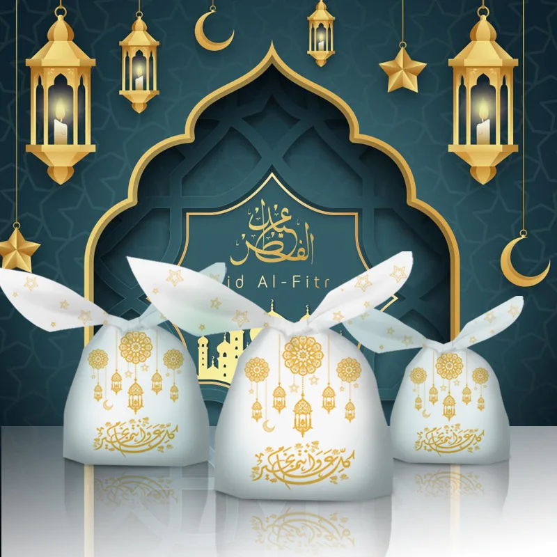 Sacs à Oreilles de Lapin Eid Mubarak, 30 Pièces, Sacoches Cadeaux de Bonbons, Festival Musulman Islamique, ixde Pâtisserie GT Ramadan Kareem, Fournitures de Faveurs