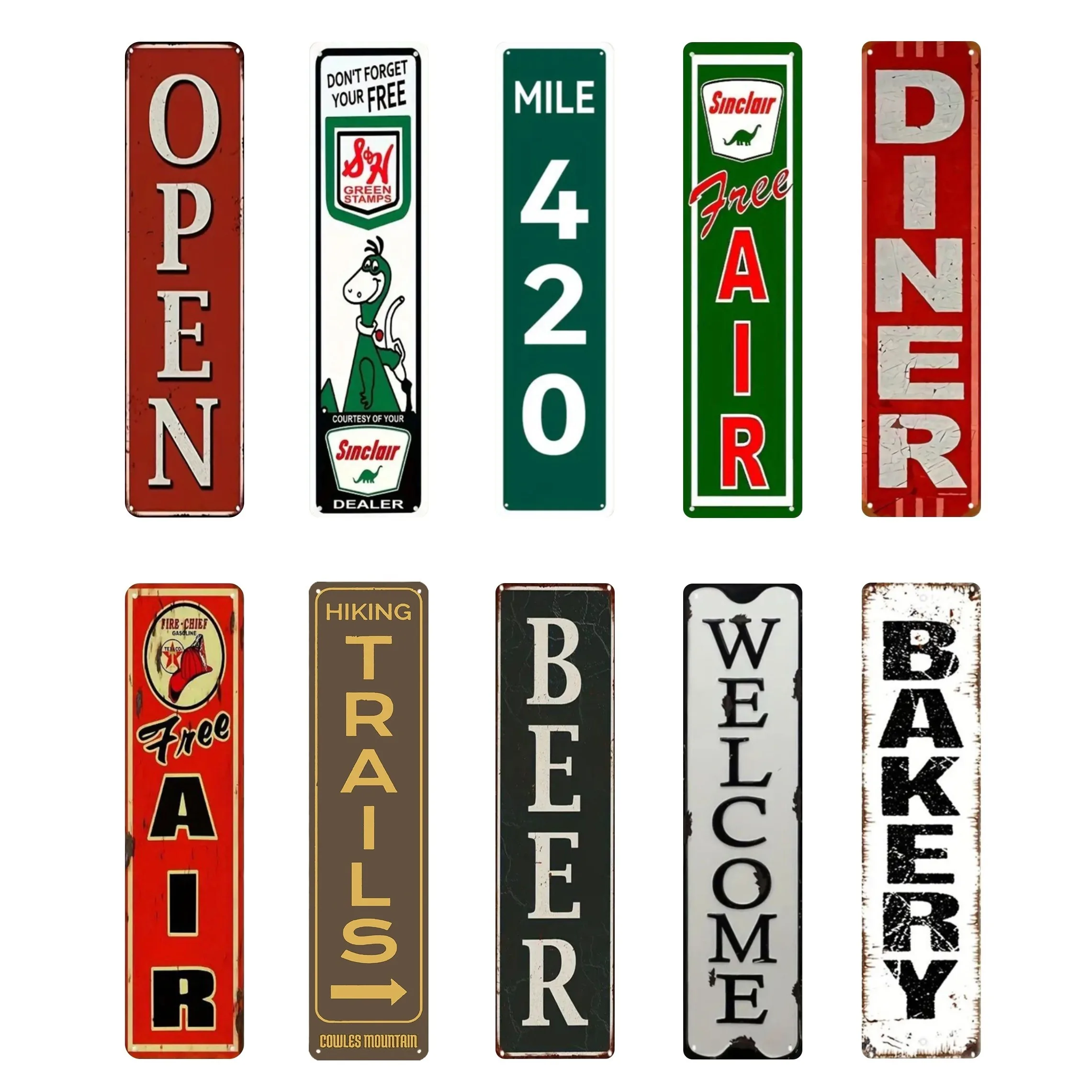 Artistic Retro Metal Tin Sign Vintage Antique Plaque for Man Cave Durable Tin Material Perfect for Auto Entryway Garden Room