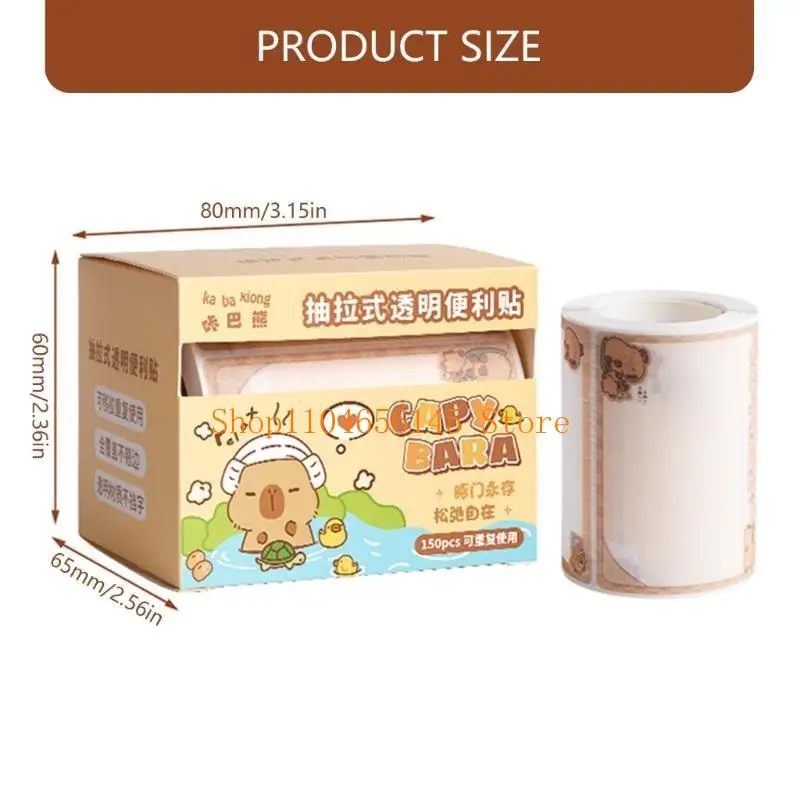 5asd Clear Sticky Notes Pull-Out Page Markers Multifunctional Sticky Notes Writable Memos Pad Stationery Supplies for School