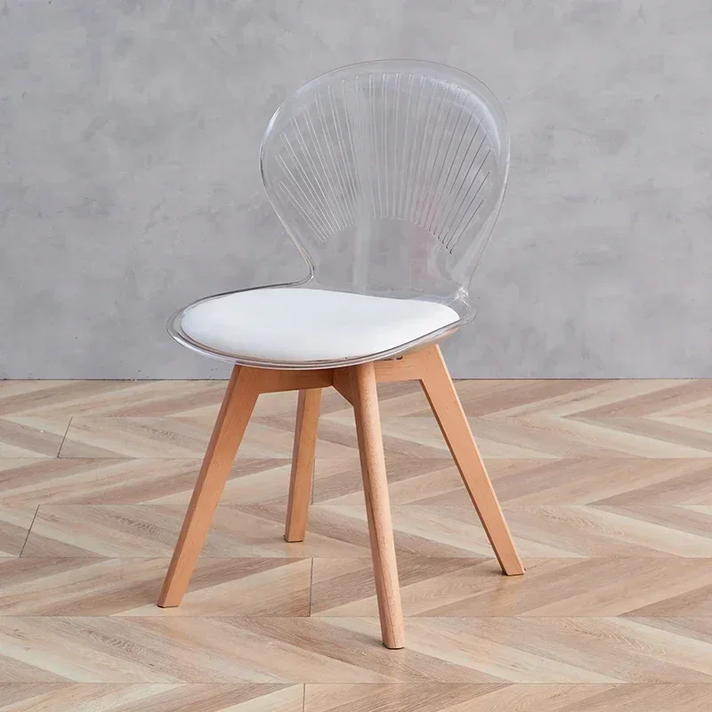 Plastic Backrest Creative Dining Chair Dresser Transparent Nordic Relax Dining Chair Learning Design Sedie Cucina Home Furniture