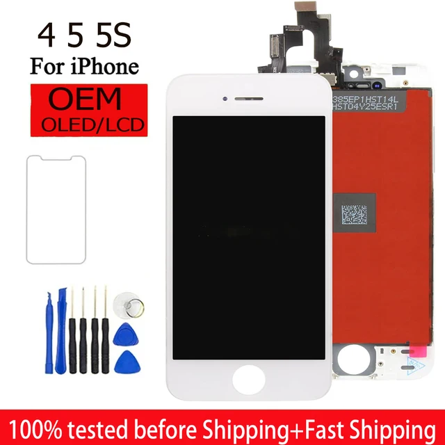 Wysokiej jakości wyświetlacz LCD do iPhone'a 4 4s Zestaw ekranu dotykowego Digitizer do iPhone'a 4s 5 5s 5SE Wymiana ekranu LCD