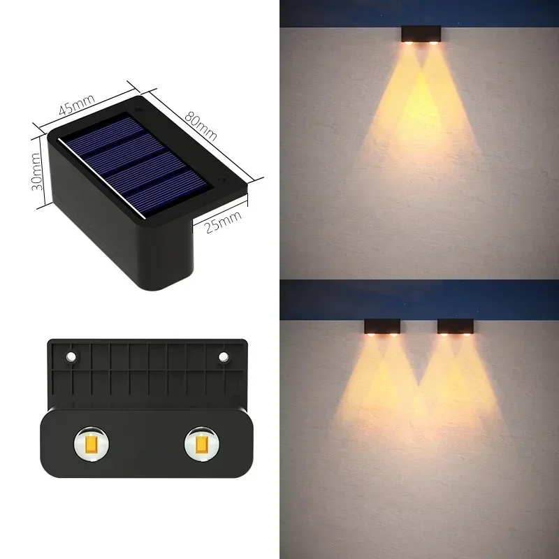 1/2/4PCS Solar Wandlampen Outdoor Waterdichte Tuin Stap Verlichting voor Yard Hek Trap Pathway decoratie Buiten Zonne-verlichting