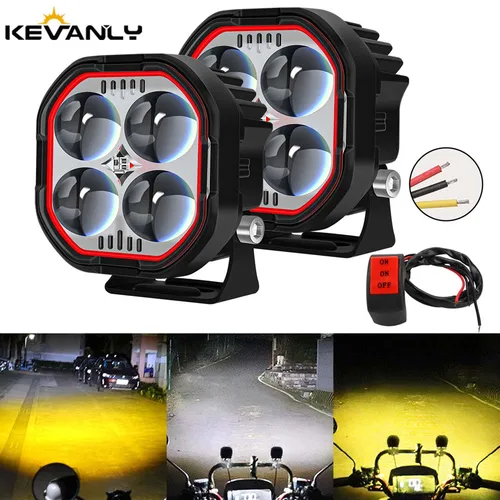 Luz LED de trabajo para motocicleta, faro superbrillante de 2 pulgadas, 30w, proyector Dual, Lámpara de trabajo de conducción para camión, todoterreno, ATV