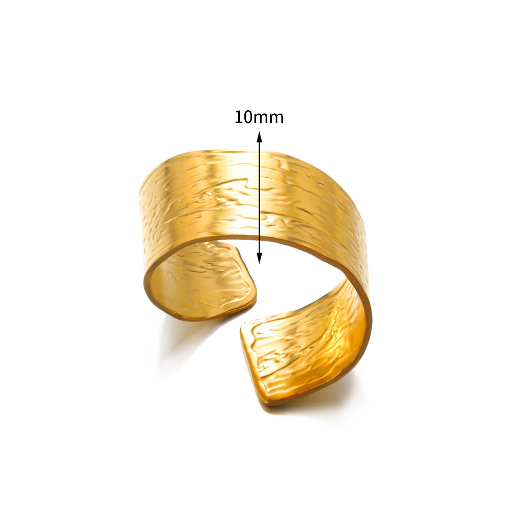 Fashion Irregular Ring For Women Gold Color Stainless Steel Geometric Adjustable Open Finger Ring Party Jewelry Gift